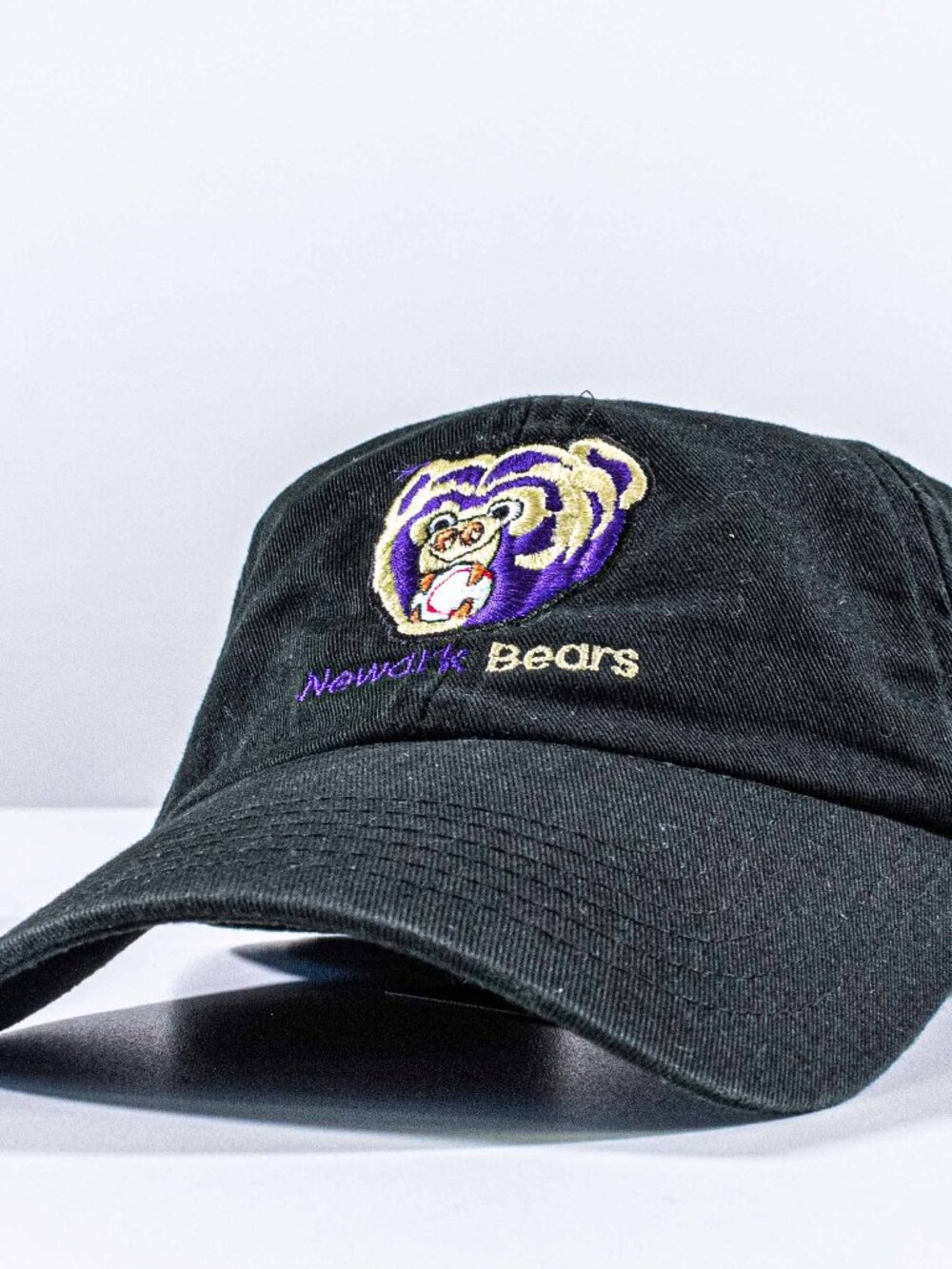 Vintage Newark Bears Hat Black Adjustable Cap Baseball NJ Minor League Logo Y2K